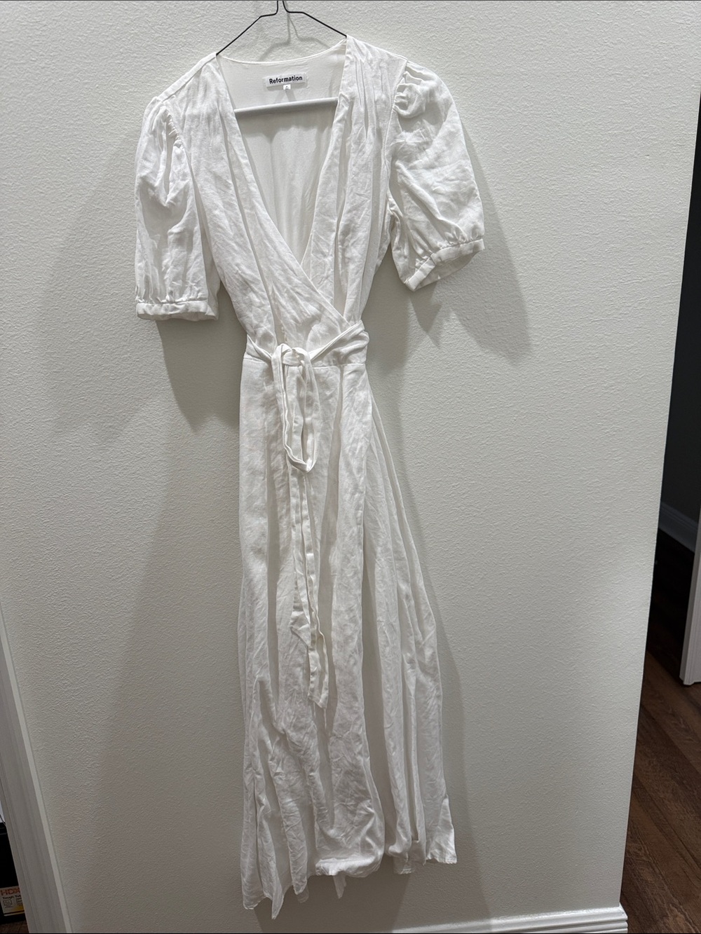 Reformation White Wrap Maxi Dress